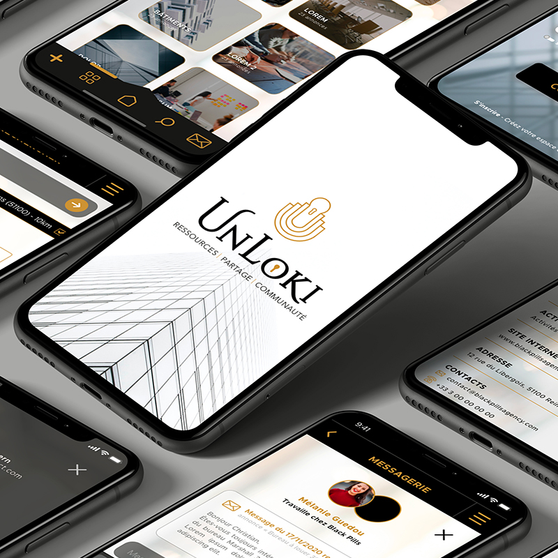 • Création de l'identité visuelle UNLOKI• Webdesign de l'application mobile et du site backoffice UI UX lestudiova site internet graphiste reims paris grand est logo logotype design graphisme Direction artistique DA app mobile