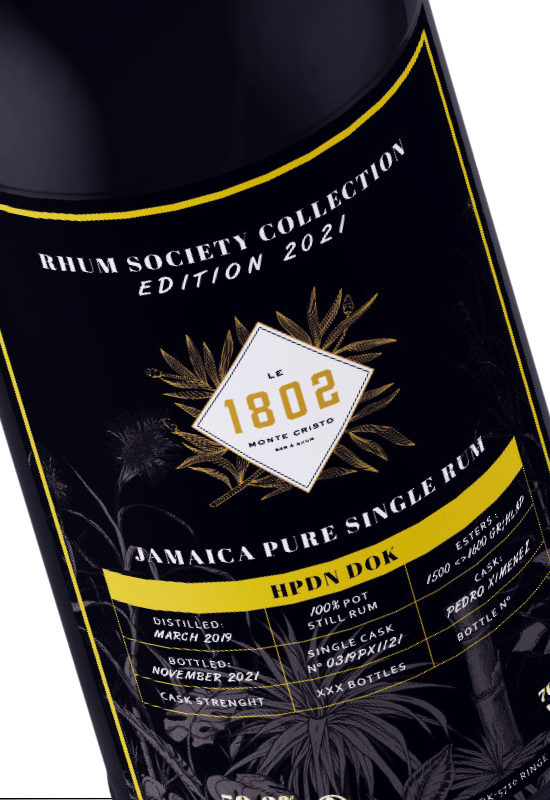 creation design etiquette de rhum pour bar à paris 1802 Collection limitée identité visuelle desing graphique lestudiova graphiste graphisme Toulouse